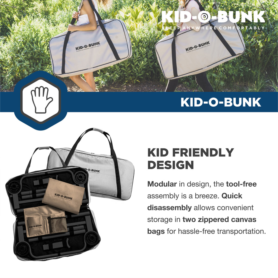 Kid-O-Bunk Bench Bunked Double Cot with Organizers, (Open Box) - VMInnovations