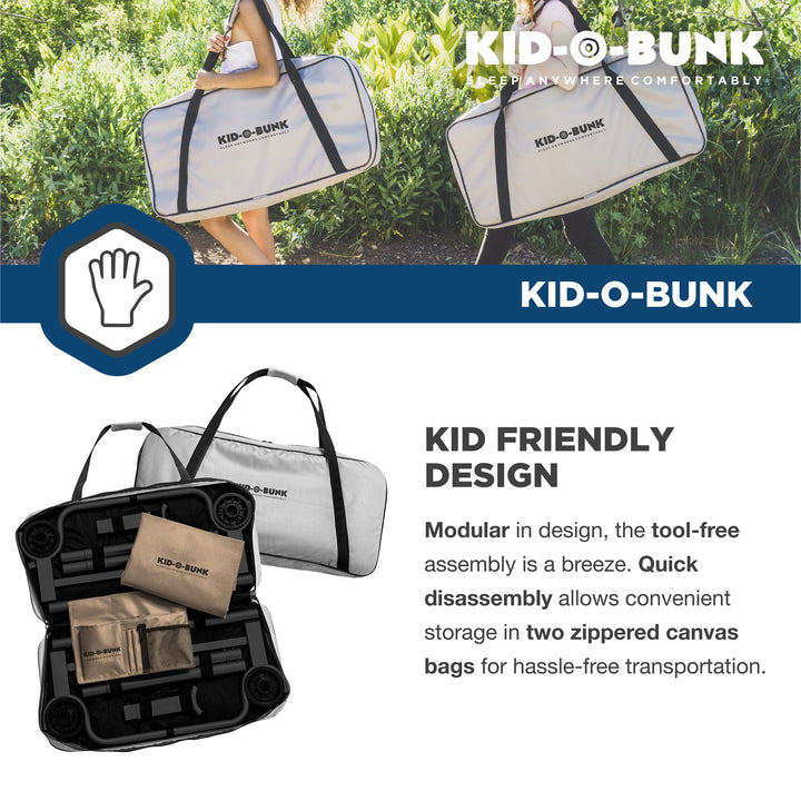Kid-O-Bunk Bench Bunked Double Cot with Organizers, (Open Box) - VMInnovations