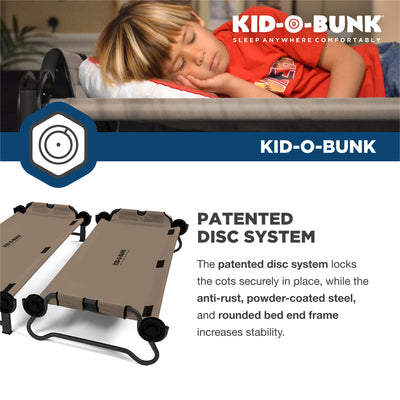 Disc-O-Bed Youth Kid-O-Bunk Bench Bunked Double Camping Cot, Tan (For Parts) - VMInnovations
