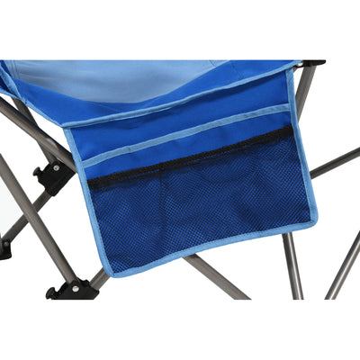 Kamp Rite Folding Camp Chair w/ 2 Cupholders & Detachable Footrest, Blue