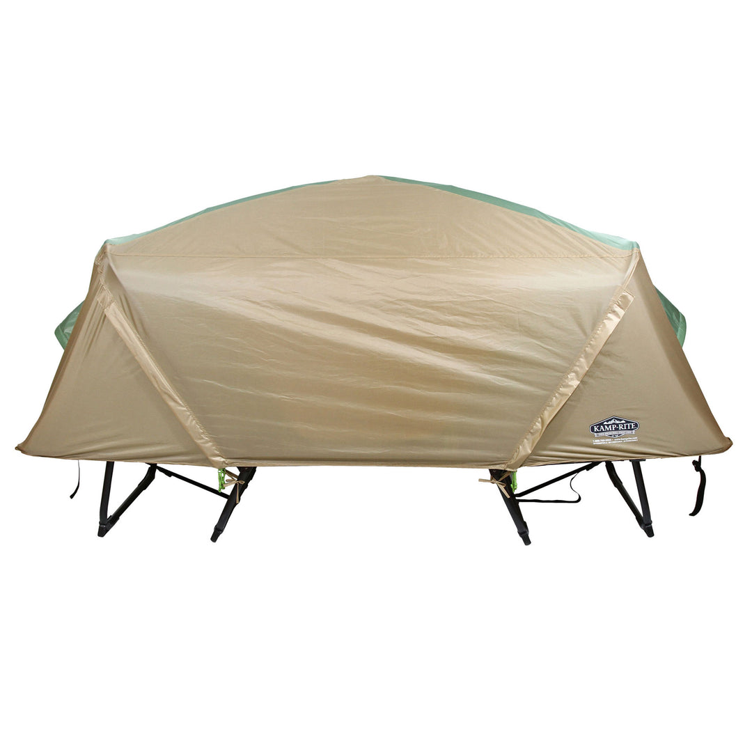 Kamp-Rite Oversize Tent Cot Folding Camping Hiking Sleeping Bed, Tan (Open Box) - VMInnovations