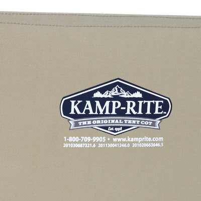 Kamp-Rite Economy Cot Quick Setup Folding 1 Person Sleeping Bed w/Carry Bag, Tan