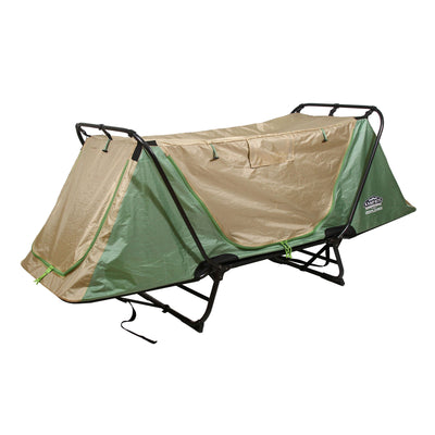 Kamp-Rite Original Quick Setup 1 Person Cot, Lounge Chair, and Tent, Green & Tan - VMInnovations