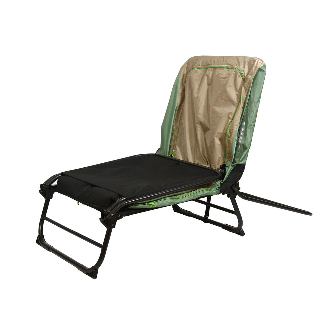 Kamp-Rite Original Quick Setup 1 Person Cot, Lounge Chair, and Tent, Green & Tan - VMInnovations