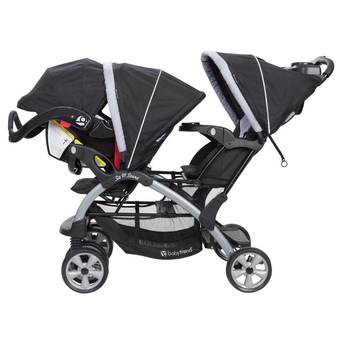 Baby Trend Infant Car Seat & Base w/ 2 Seat Double Stroller (2 Pack)