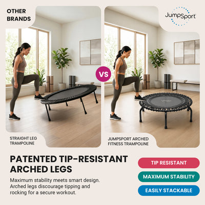 JumpSport 350 Lightweight 39-Inch Heavy Duty Fitness Trampoline, Black(Open Box)