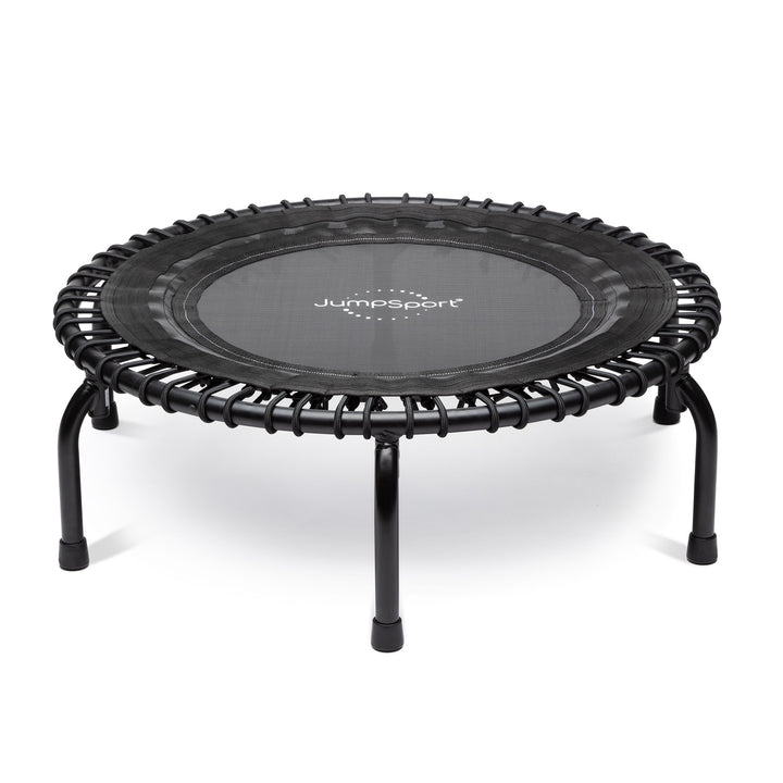 JumpSport 350 Indoor Lightweight 39" Fitness Trampoline, Black with White Frame