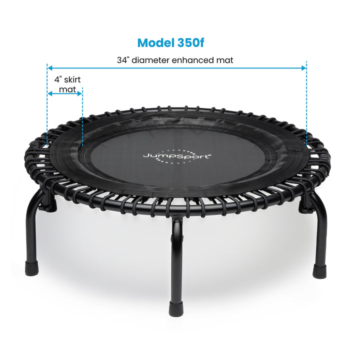 JumpSport 350f Indoor Lightweight 39-Inch Folding Fitness Trampoline, Black