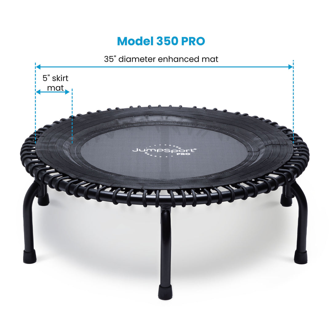 JumpSport 350 PRO Indoor Lightweight 39" Round Fitness Trampoline with 4 Videos