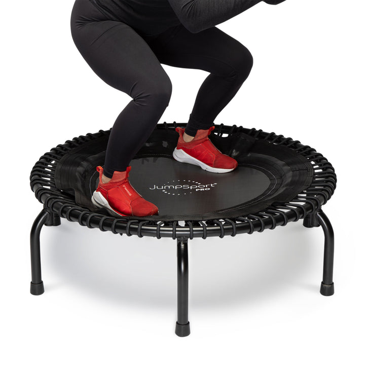 JumpSport 350 PRO Indoor Lightweight 39" Round Fitness Trampoline with 4 Videos