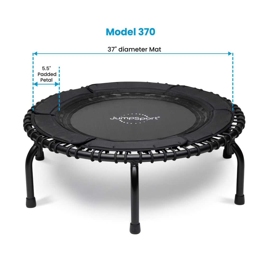 JumpSport 370 PRO Heavy Duty Lightweight 39" Fitness Trampoline, Black(Open Box) - VMInnovations