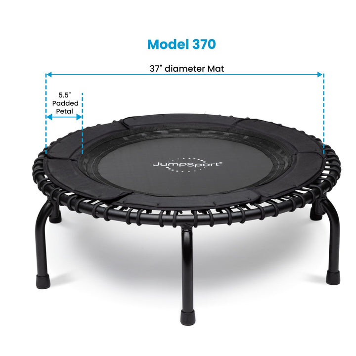JumpSport 370 PRO Heavy Duty Lightweight 39" Fitness Trampoline, Black(Open Box) - VMInnovations