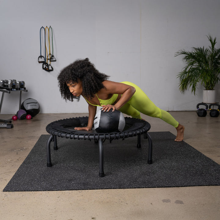 JumpSport 370 PRO Heavy Duty Lightweight 39" Fitness Trampoline, Black(Open Box) - VMInnovations