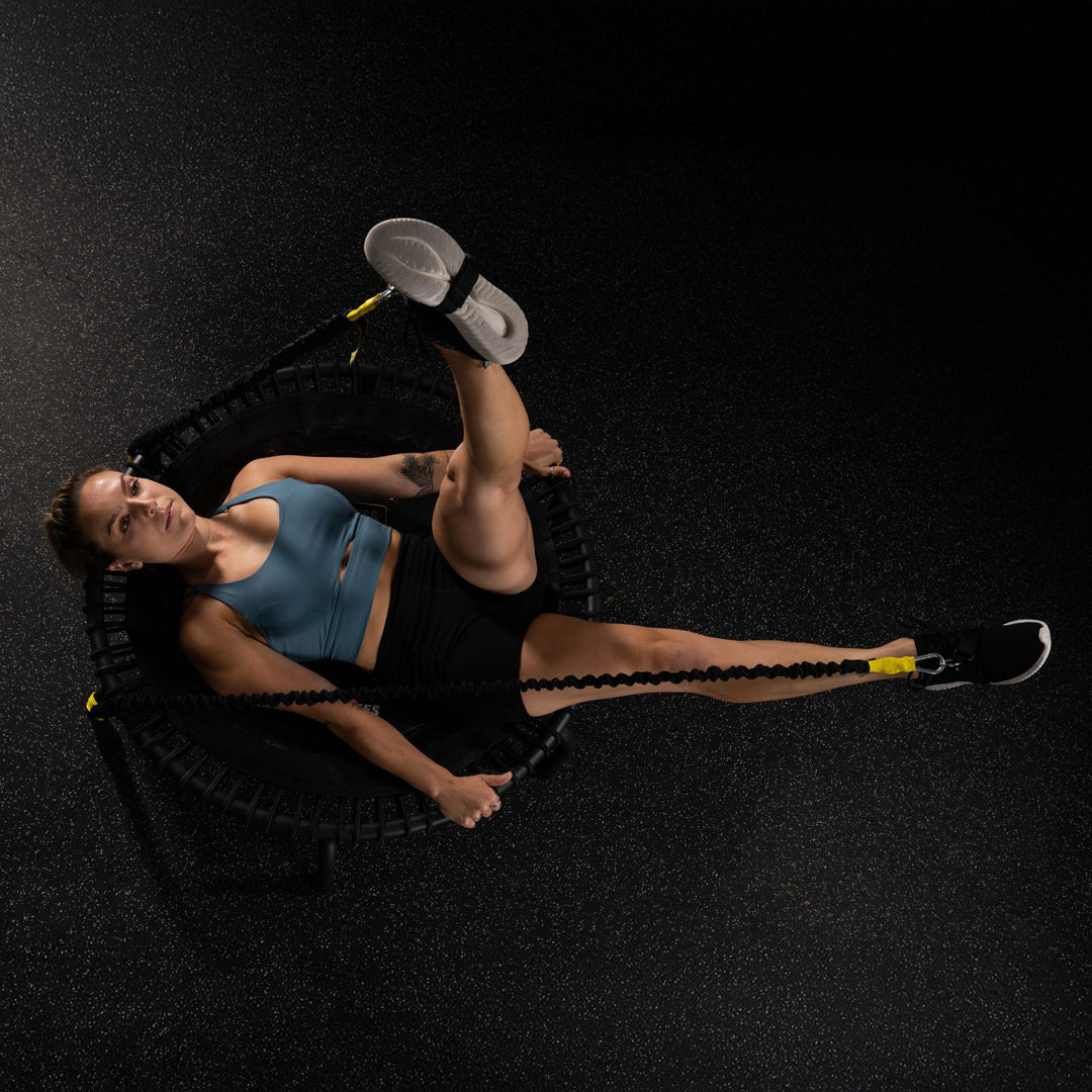 JumpSport 370 PRO Heavy Duty Lightweight 39" Fitness Trampoline, Black(Open Box) - VMInnovations