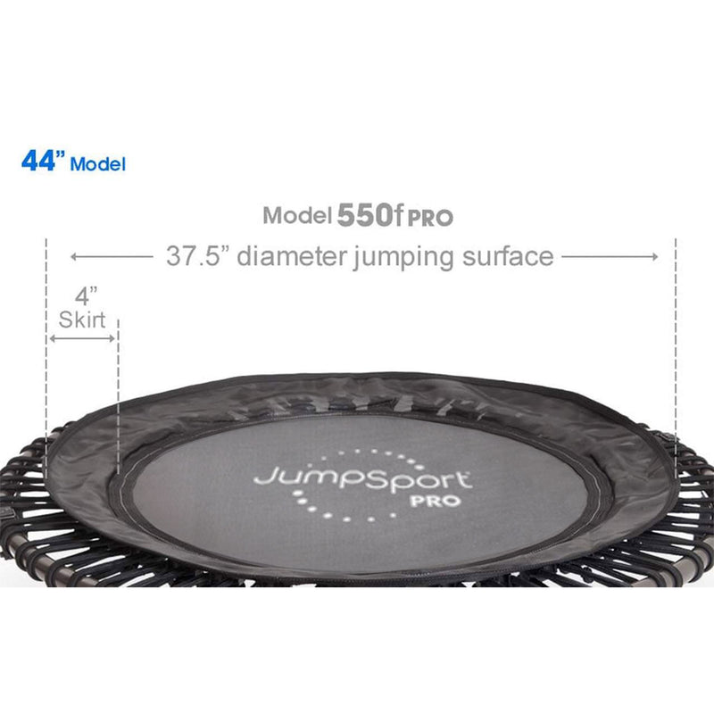 JumpSport 550f PRO Indoor Lightweight 44 Inch Folding Fitness Trampoline, Black