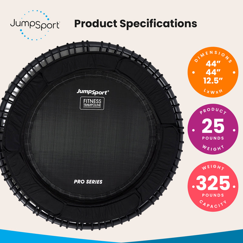 JumpSport 570 PRO Indoor Lightweight 44-Inch Fitness Trampoline, Black (Used)