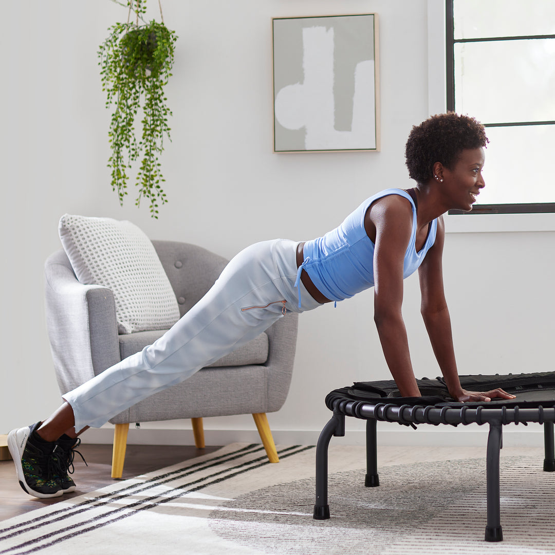 JumpSport 570 PRO Indoor Lightweight 44" Fitness Trampoline, Black (Open Box) - VMInnovations