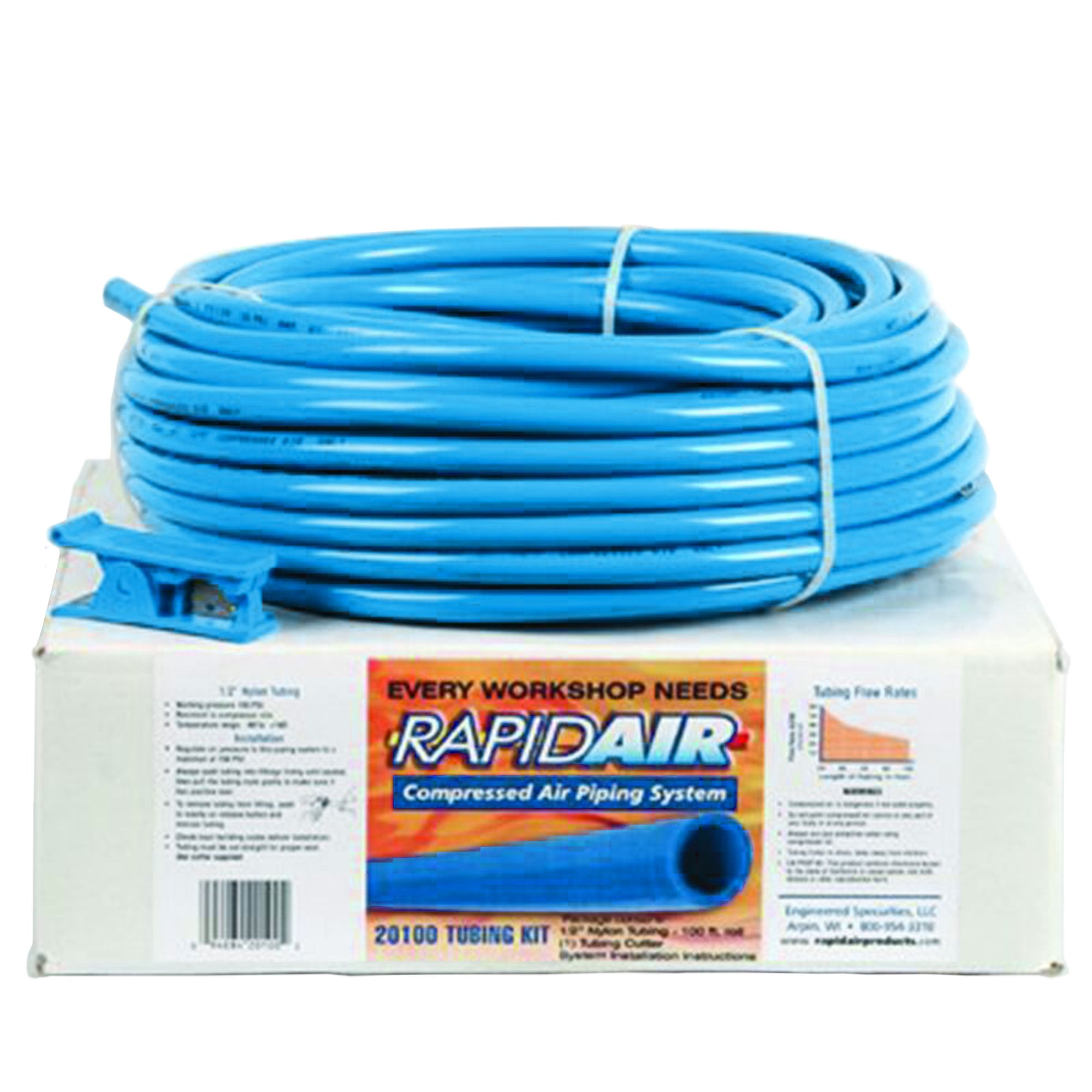 MaxLine 100 Ft 1/2 Inch Air Compressor Nylon Tubing w/ Tubing Cutter (Open Box)