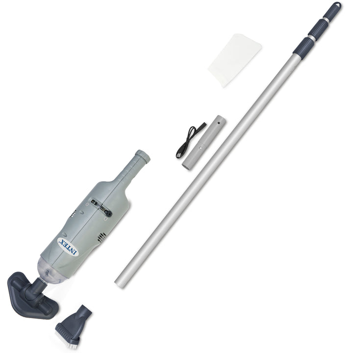 Intex Rechargeable Above Ground Pool Vacuum Cleaner w/ 2 Brush Heads(Open Box)