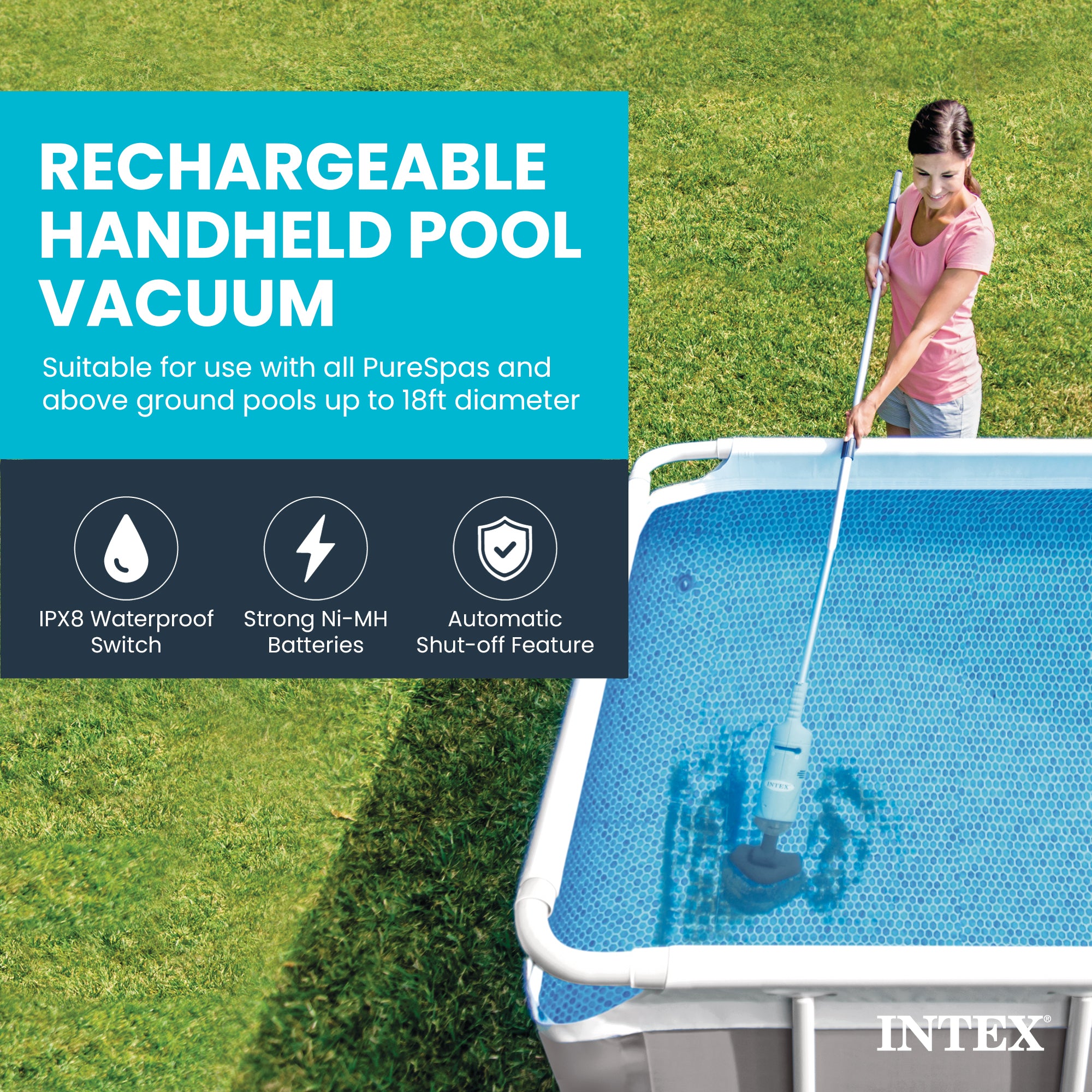 Intex Rechargeable Handheld Above Ground Swimming Pool Vacuum (For Parts)
