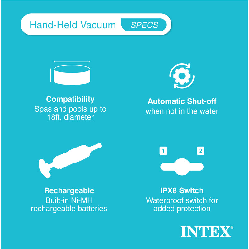 Intex Rechargeable Handheld Above Ground Swimming Pool Vacuum (For Parts)