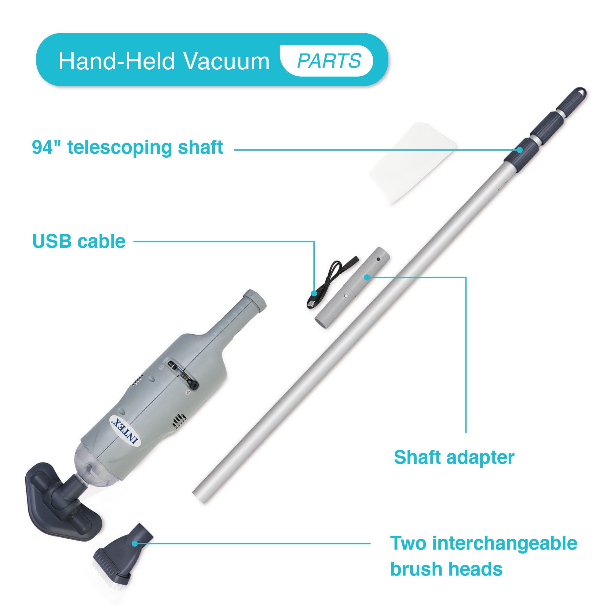 Intex Rechargeable Handheld Above Ground Swimming Pool Vacuum(For Parts)(2 Pack) - VMInnovations