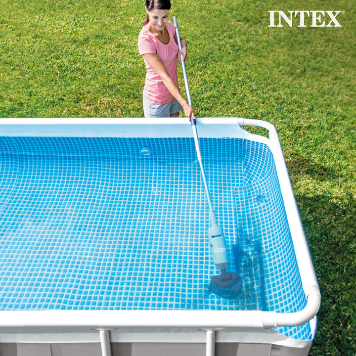 Intex Rechargeable Handheld Above Ground Pool Vacuum Cleaner with 2 Brush Heads