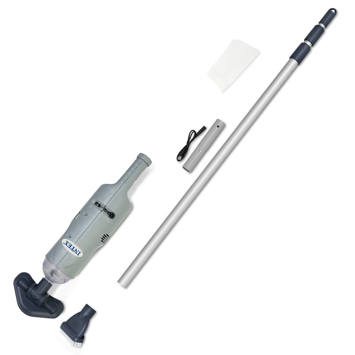 Intex Rechargeable Above Ground Pool Vacuum Cleaner w/ 2 Brush Heads(Open Box)