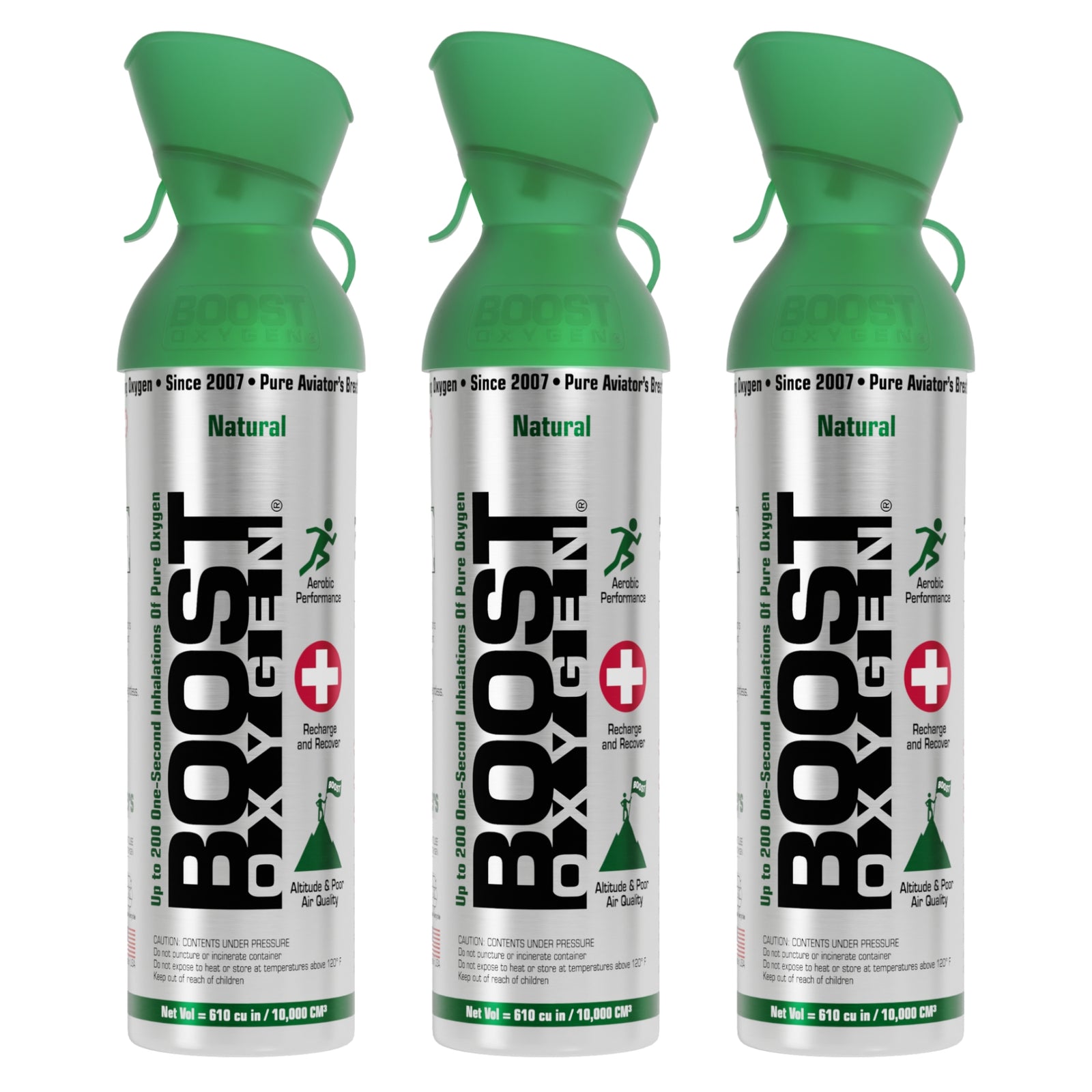 3 Pack Large 10L Boost Oxygen Natural Portable Pure Canned Oxygen, Flavorless - VMInnovations