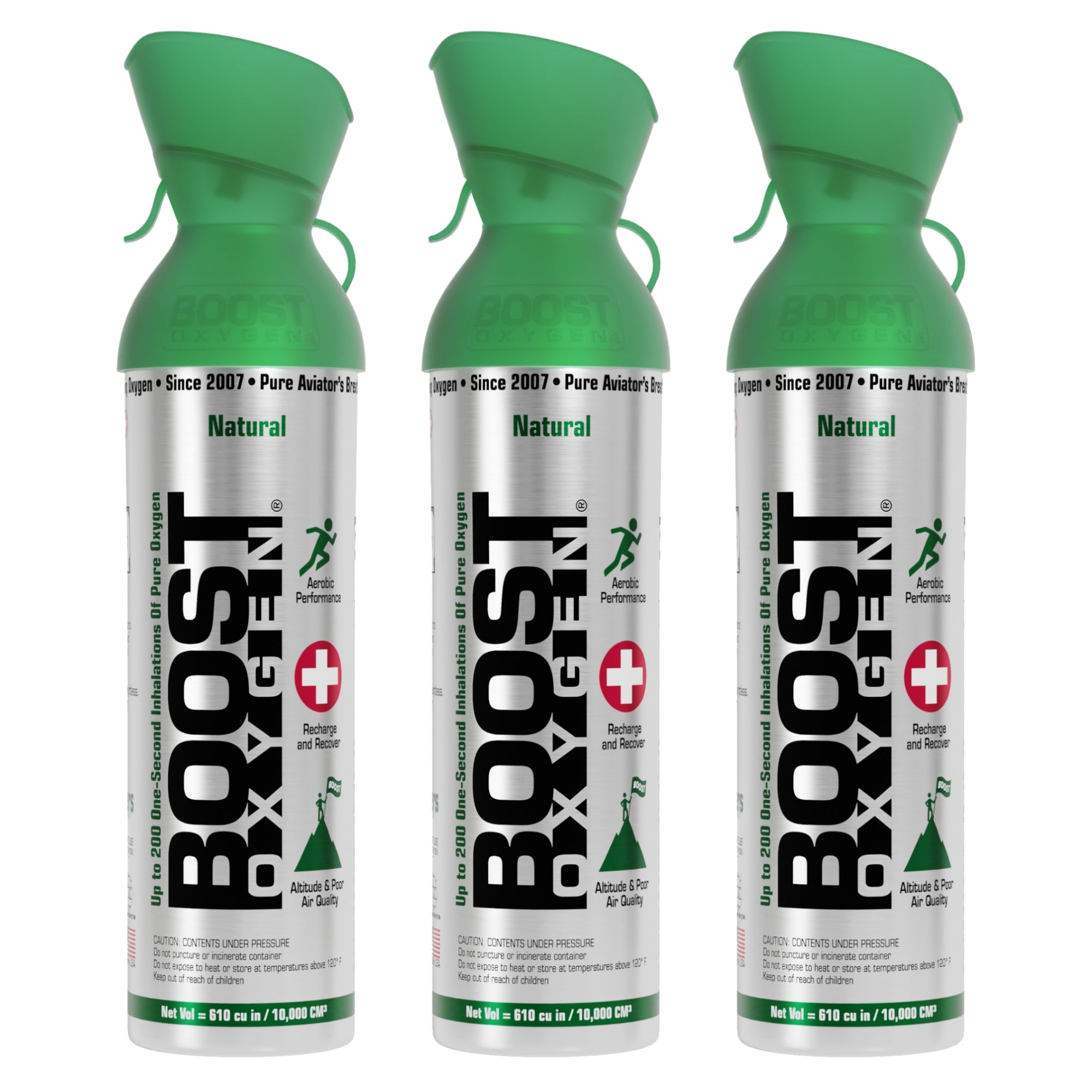 3 Pack Large 10L Boost Oxygen Natural Portable Pure Canned Oxygen, Flavorless - VMInnovations