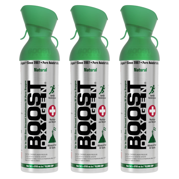 3 Pack Large 10L Boost Oxygen Natural Portable Pure Canned Oxygen, Flavorless