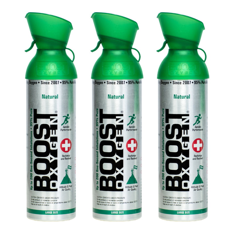 3 Pack Large 10L Boost Oxygen Natural Portable Pure Canned Oxygen, Flavorless