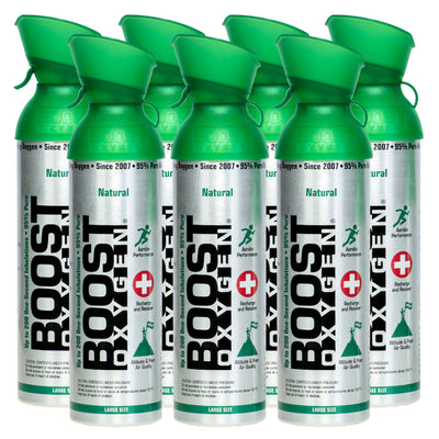 Boost Oxygen Natural Portable 10 Liter Pure Canned Oxygen Canister (7 Pack)