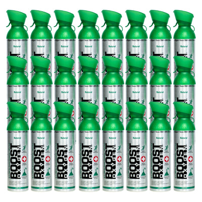 Boost Oxygen Natural Portable 10 Liter Pure Canned Oxygen, Flavorless (24 Pack)