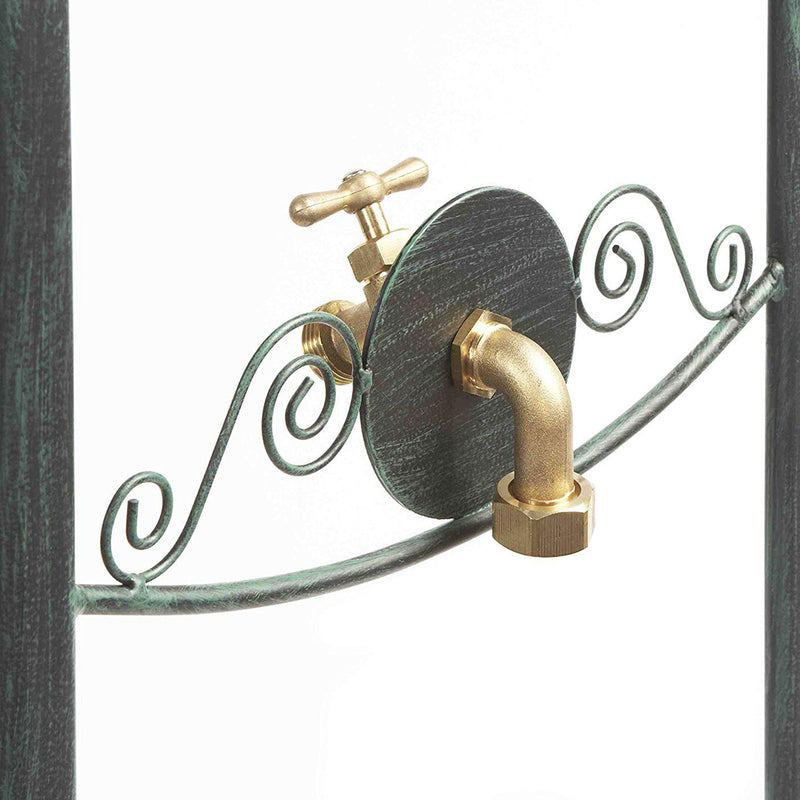 Liberty Garden 5-Prong Gauge Steel Dragonfly Water Hose Stand with Brass Bib - VMInnovations