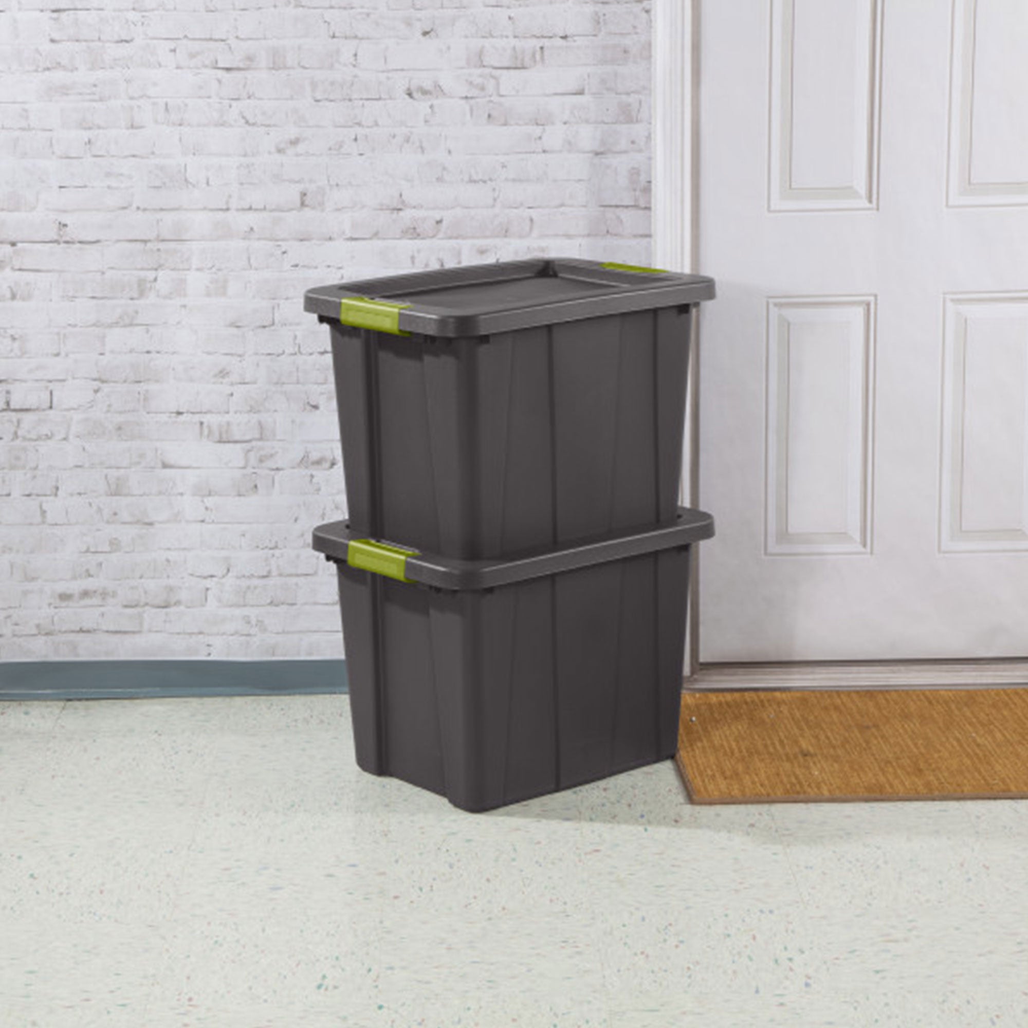Sterilite Tuff1 Latching 18 gal Stacking Plastic Storage Box with Lid, (6 Pack) - VMInnovations