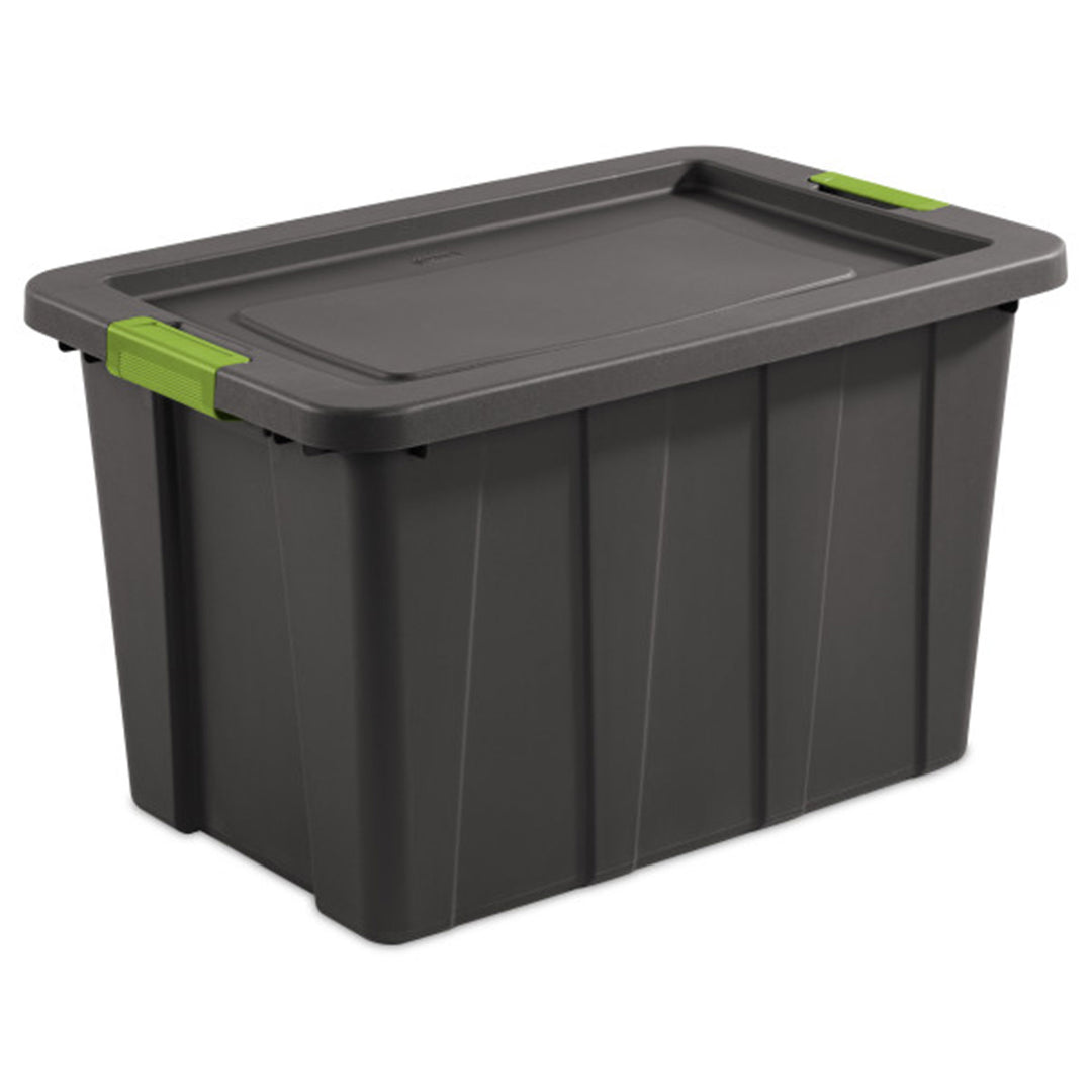 Sterilite 30 Gal Latching Tuff1 Stackable Storage Tote Bin w/ Latch Lid, 8 Pack