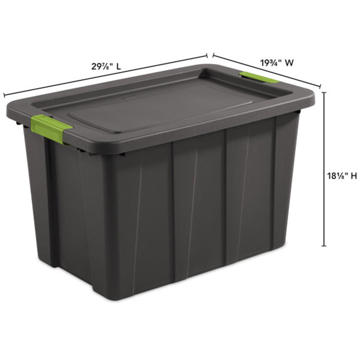 Sterilite 30 Gal Latching Tuff1 Stackable Storage Tote Bin w/ Latch Lid, 4 Pack