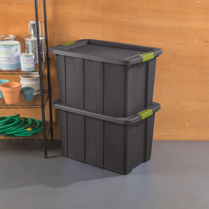 Sterilite 30 Gal Latching Tuff1 Stackable Storage Tote Bin w/ Latch Lid, 8 Pack