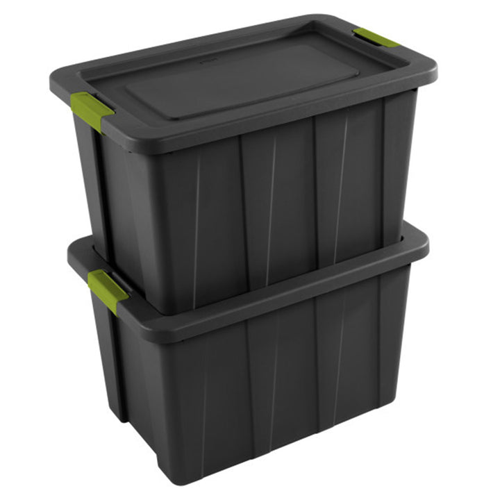 Sterilite 30 Gal Latching Tuff1 Stackable Storage Tote Bin w/ Latch Lid, 8 Pack