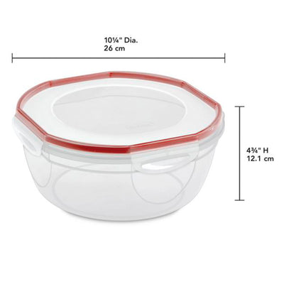 Sterilite Ultra Seal 4.7 Qt Plastic Food Storage Bowl Container w/ Lid (4 Pack)