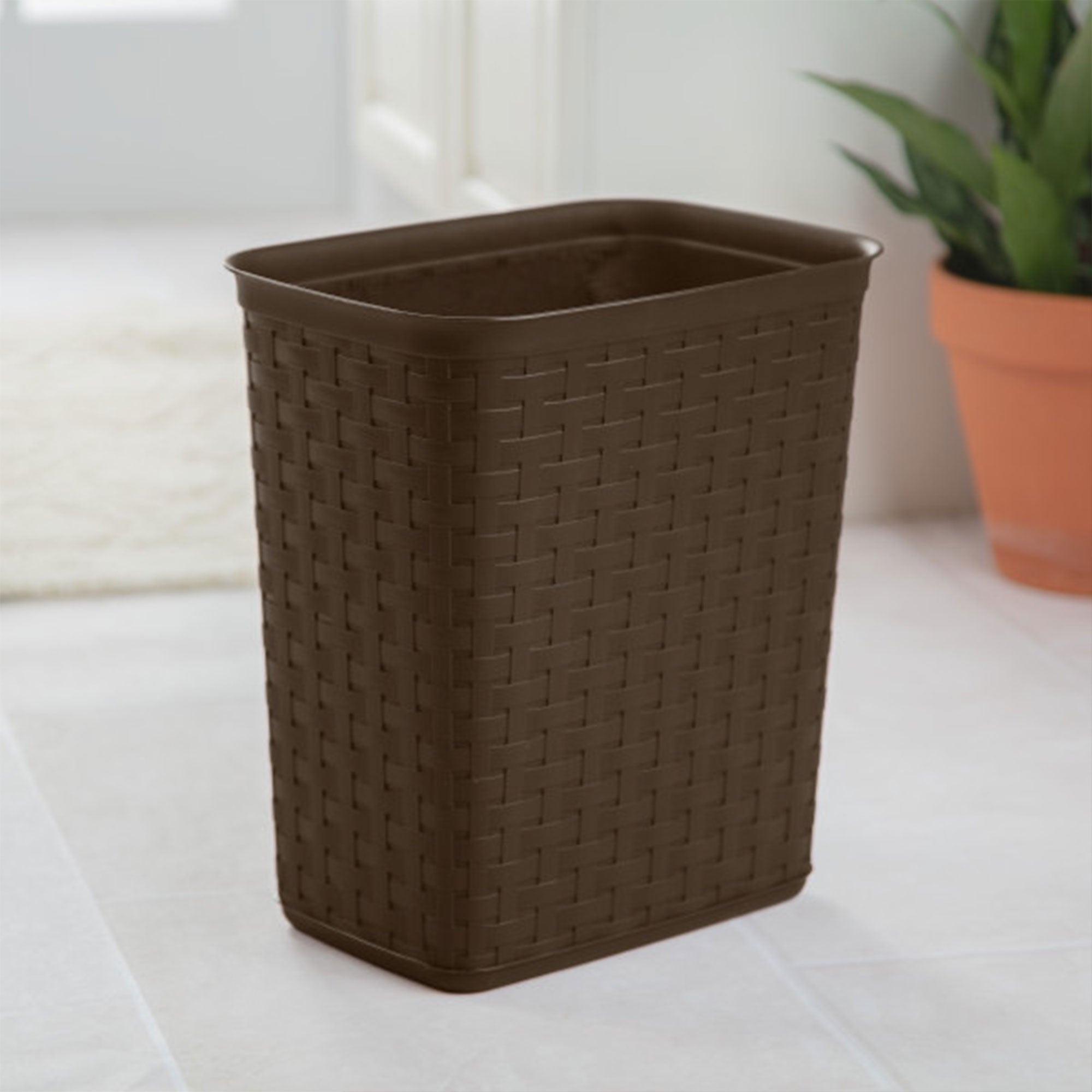 Sterilite Weave 3.4 Gallon Plastic Home & Office Wastebasket Trash Can (12 Pack)