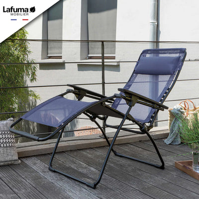 Lafuma LFM3118-8547 Futura Gravity Outdoor Lounge Recliner, Ocean Blue(Open Box) - VMInnovations