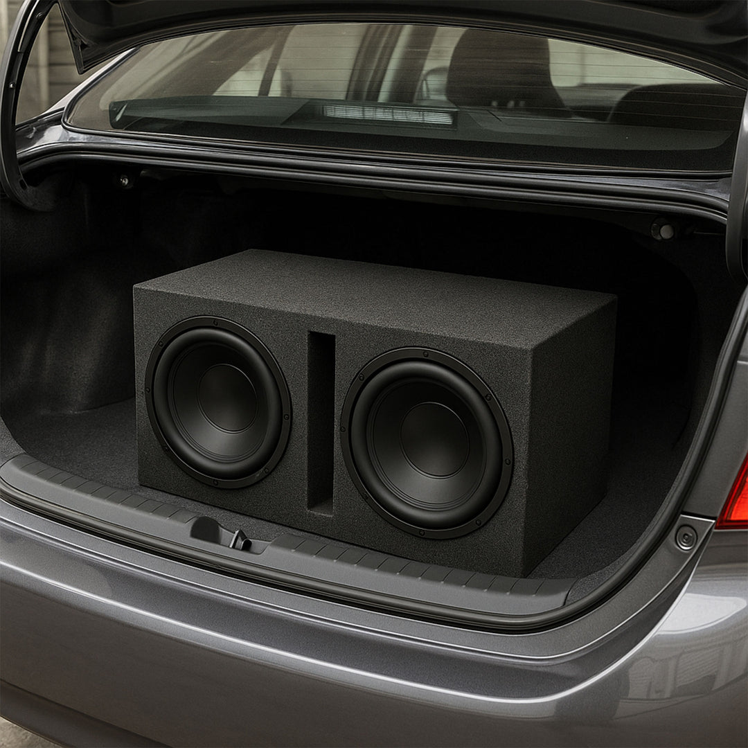 Q-POWER QBASS10 Dual 10" Vented Port Subwoofer Sub Box Enclosure (Open Box)