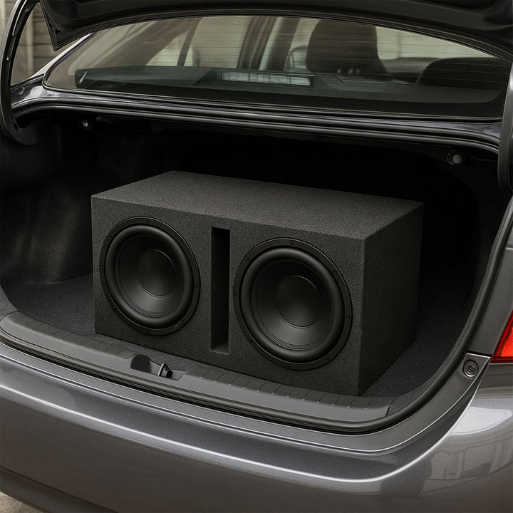Q-POWER QBASS10 Dual 10" Vented Port Subwoofer Sub Box Enclosure (Open Box)