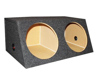 QPower QSMBASS12 Dual 12" Sealed Angled Subwoofer Box Speaker Enclosure (Used) - VMInnovations