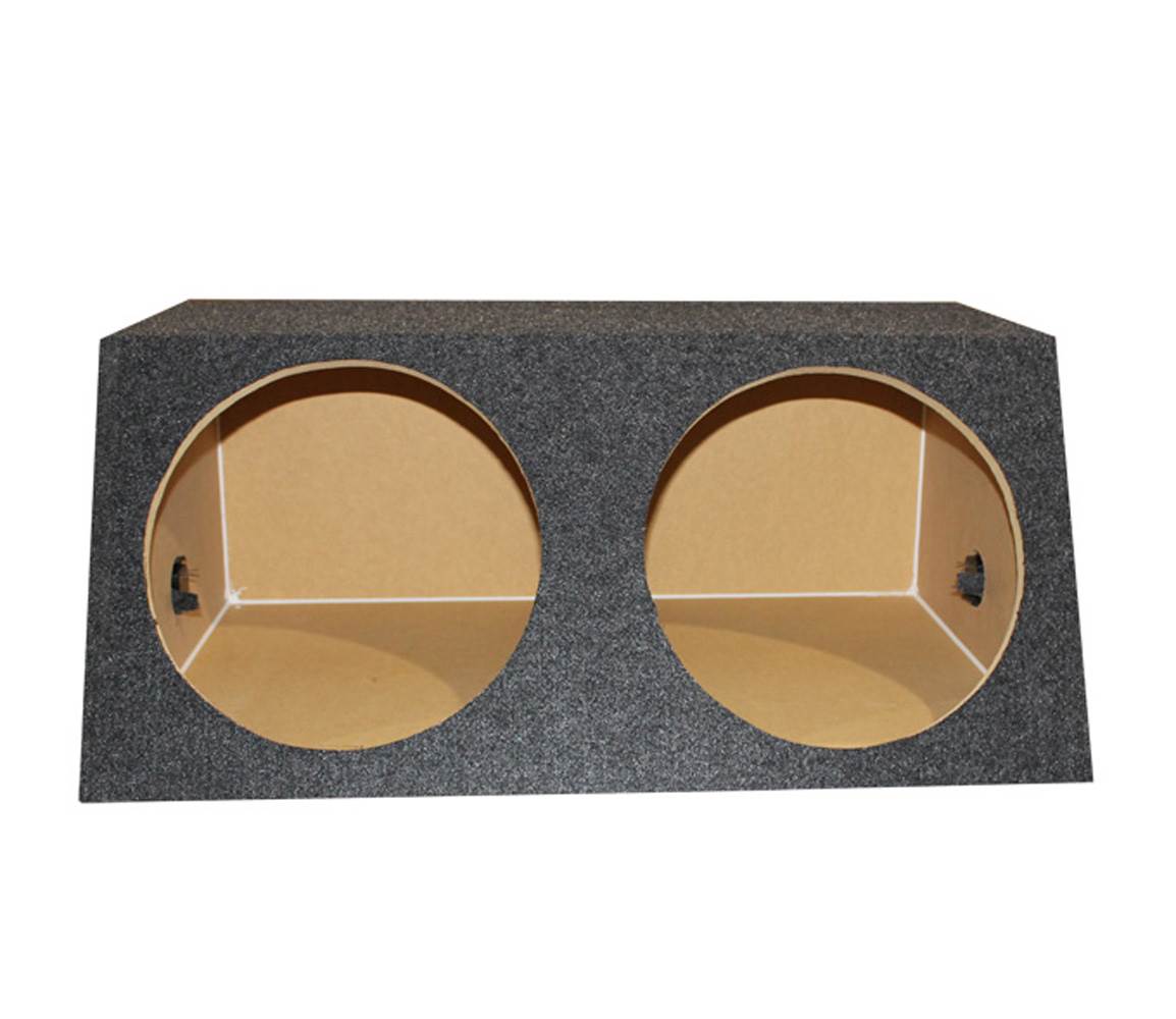 QPower QSMBASS12 Dual 12" Sealed Angled Subwoofer Box Speaker Enclosure (Used) - VMInnovations
