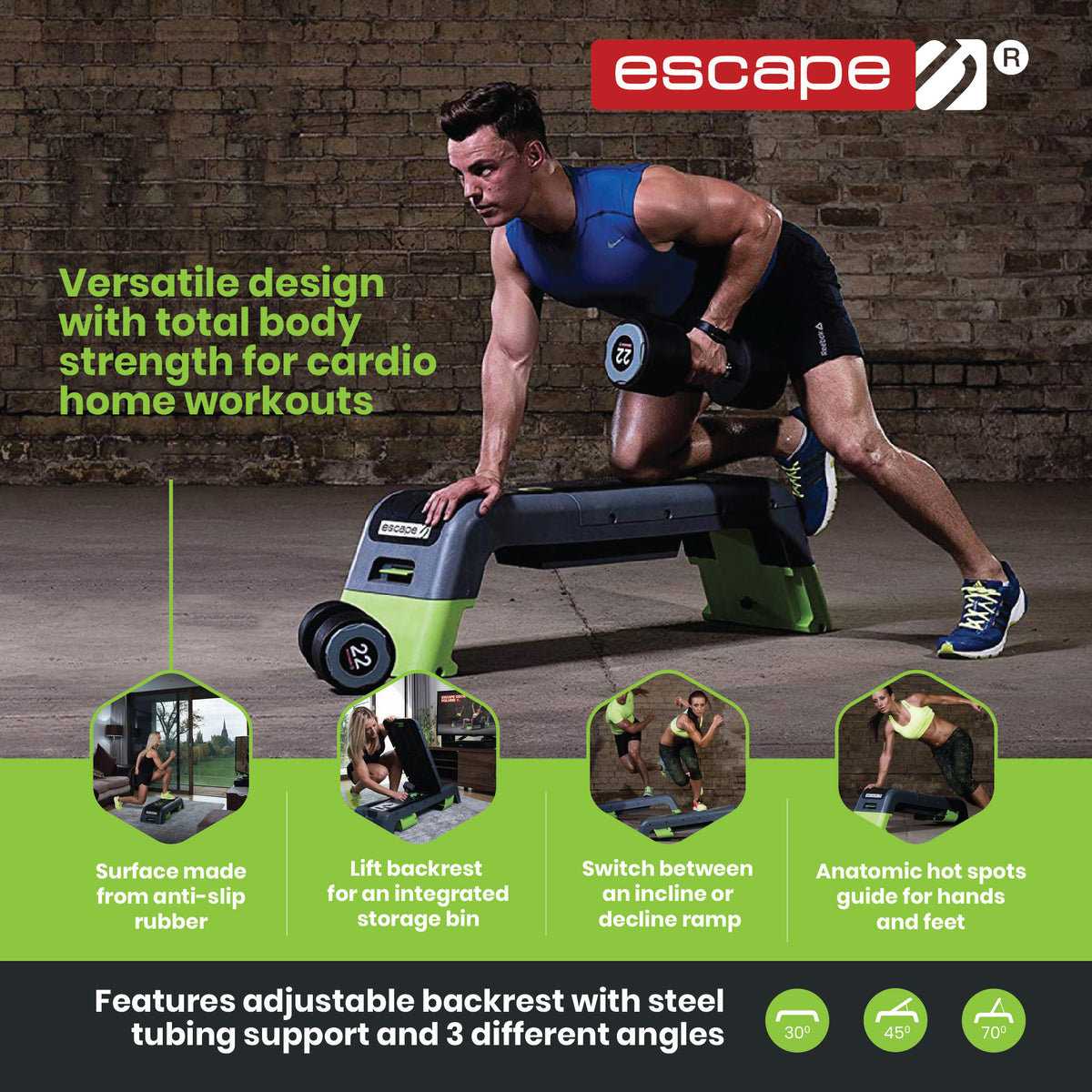 Escape Fitness Multi Purpose All in 1 Challenging Deck for Total Body Workout (Refurbished)
