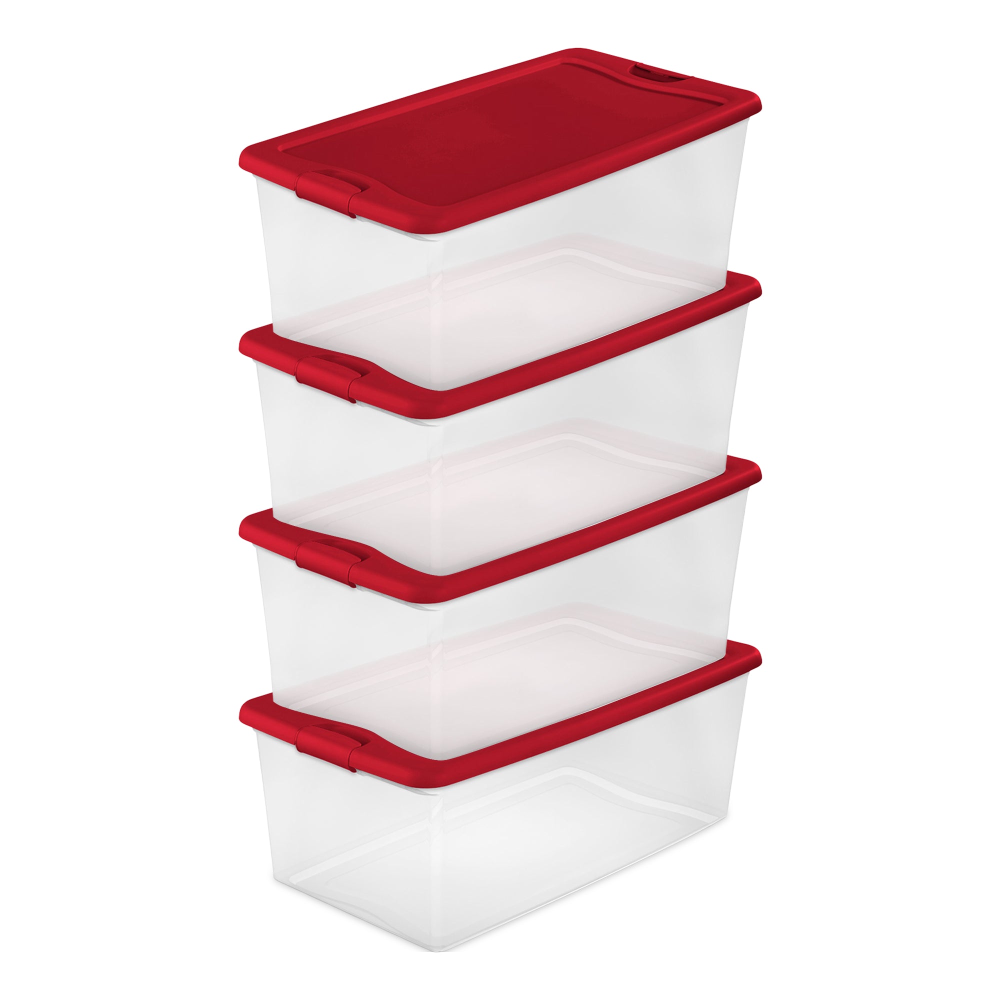 Sterilite 106-Quart Latching Box Plastic Stackable Storage Bin (4 Pack)