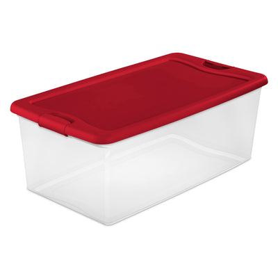 Sterilite 106-Quart Latching Box Plastic Stackable Storage Bin (4 Pack)